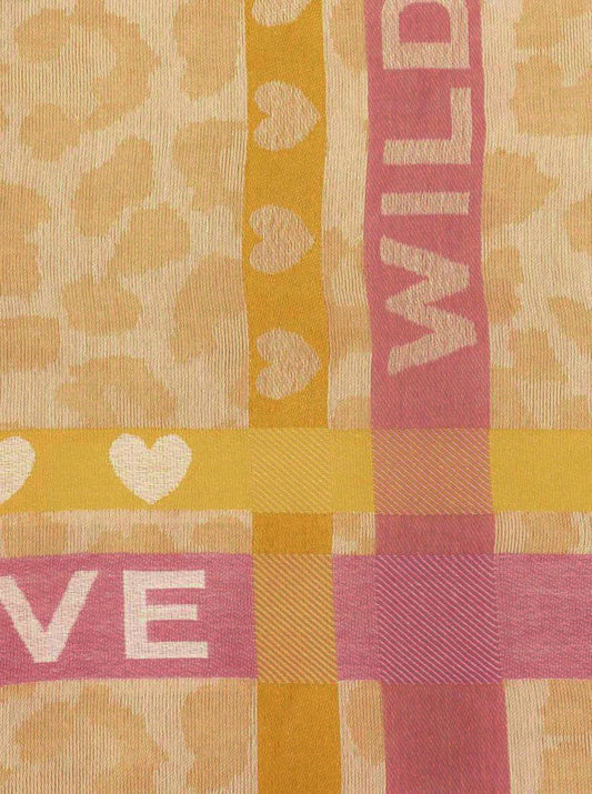 💕 Zwillingsherz Schal "Wild Love" Baumwolle Beige