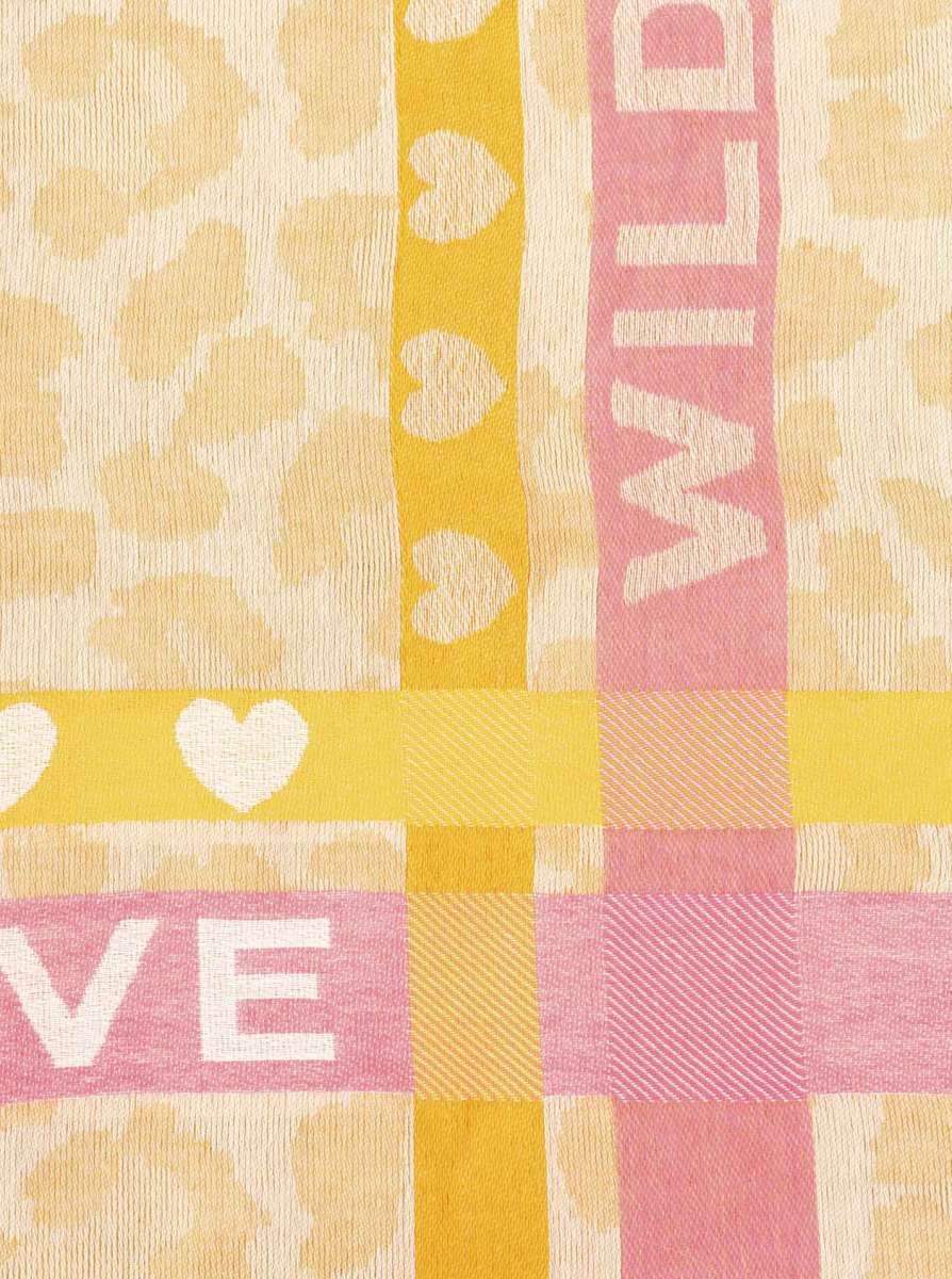 💕 Zwillingsherz Schal "Wild Love" Baumwolle Beige