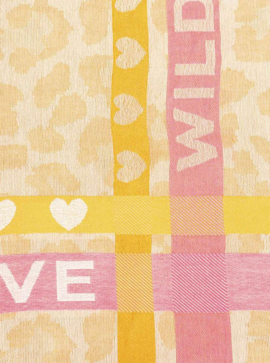 💕 Zwillingsherz Schal "Wild Love" Baumwolle Beige