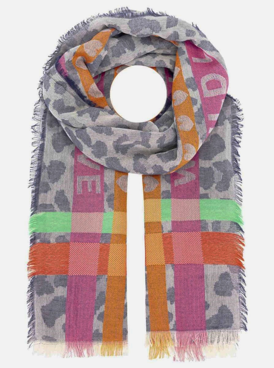 💕 Zwillingsherz Schal "Wild Love" Baumwolle Blau