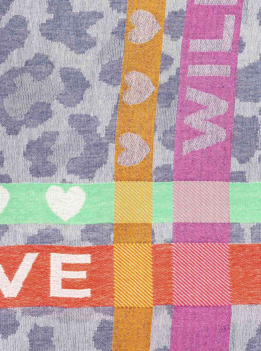 💕 Zwillingsherz Schal "Wild Love" Baumwolle Blau