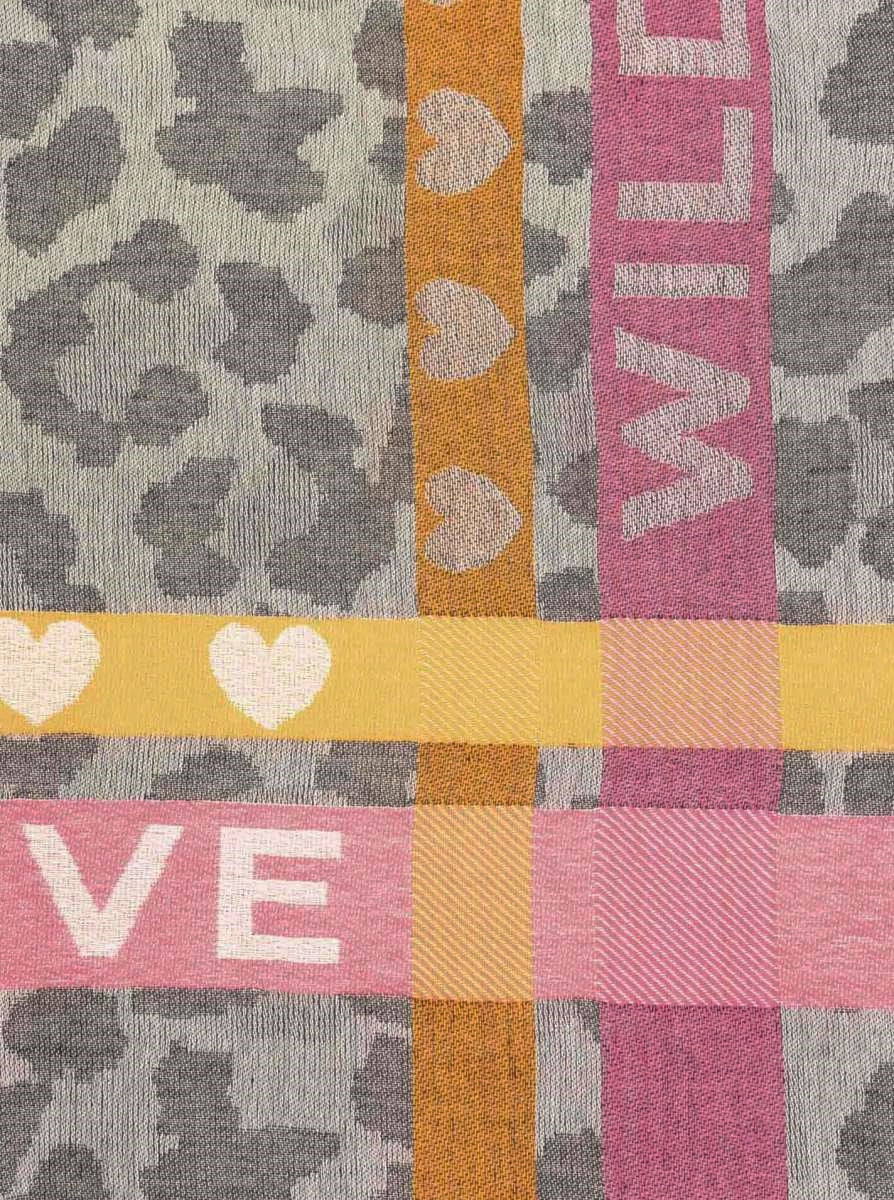 💕 Zwillingsherz Schal "Wild Love" Baumwolle Grau