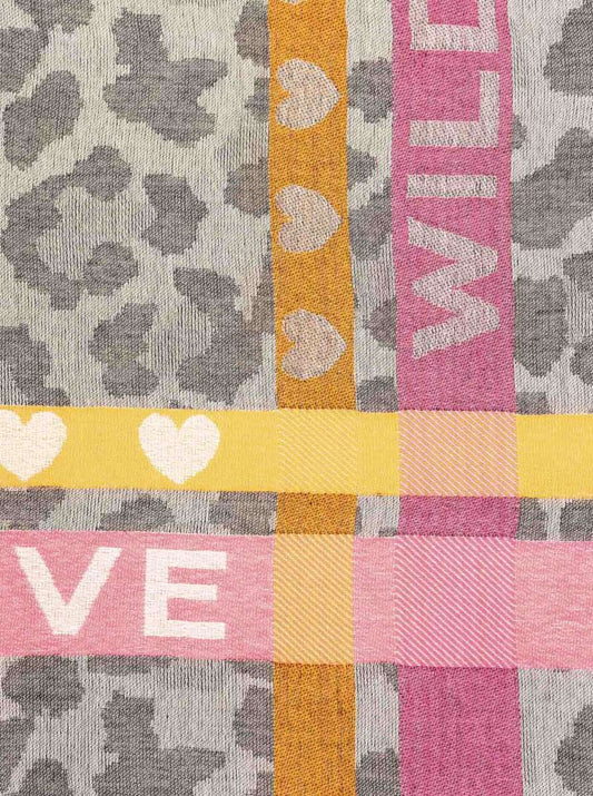 💕 Zwillingsherz Schal "Wild Love" Baumwolle Grau