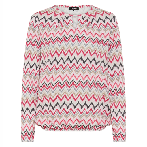 Olsen Shirt Clara mit Allover-Dessin und Tunikaausschnitt Redberry 11105527