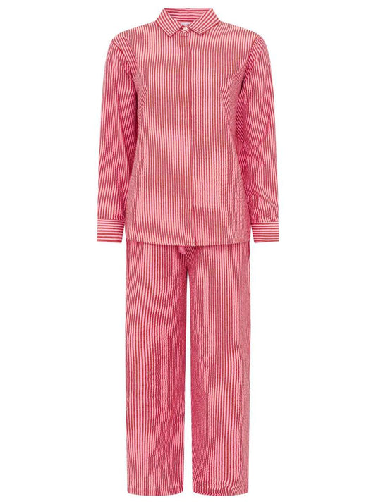 Set Hemd Hose Lang gestreift Rot