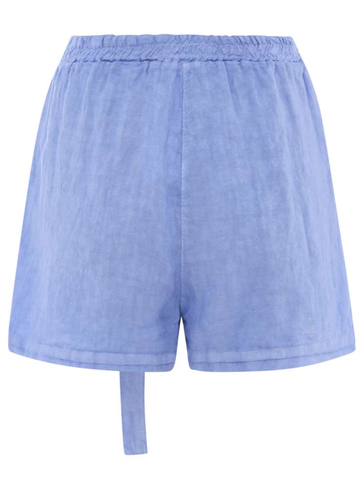 💕 Zwillingsherz Shorts Hose Leinenhose "Bermuda" Leinen Mittelblau