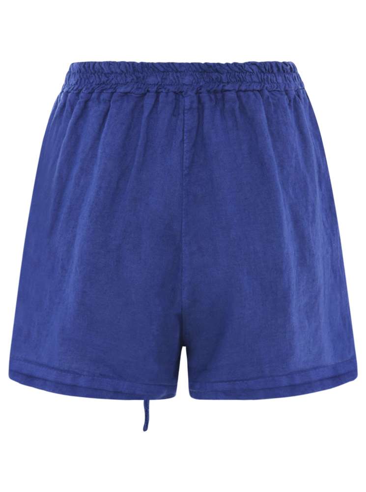💕 Zwillingsherz Shorts Hose Leinenhose "Bermuda" Leinen Royalblau