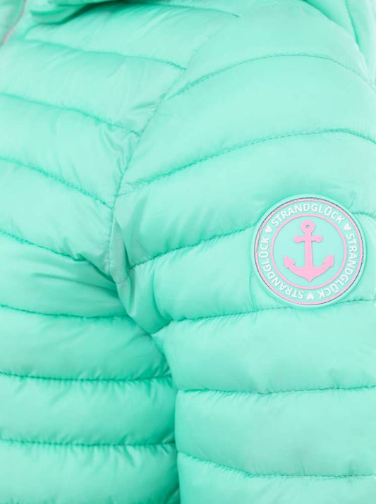 💕 Zwillingsherz Jacke Steppjacke kurz "Maritim Patch" Mint