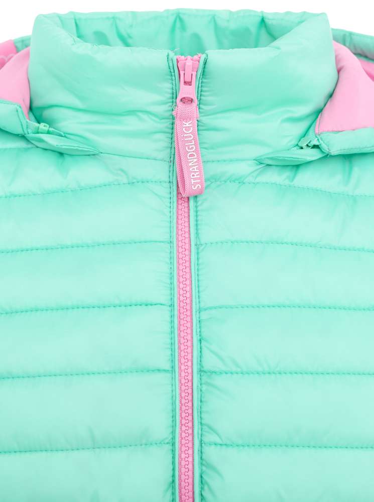 💕 Zwillingsherz Jacke Steppjacke kurz "Maritim Patch" Mint