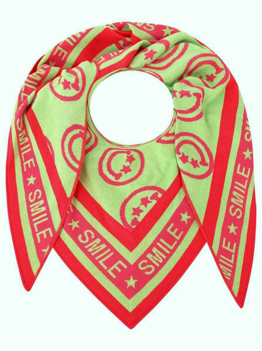 💕 Zwillingsherz Dreieckstuch "Stern Augen" Baumwolle Grün Pink