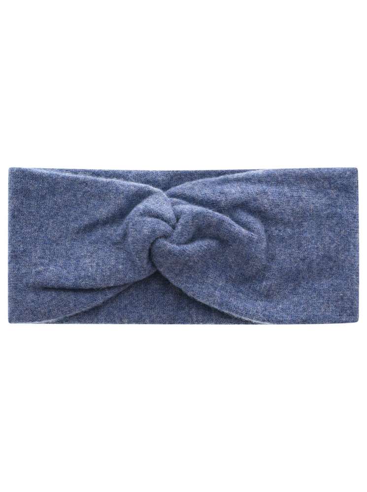 💕 Zwillingsherz Stirnband 100 % Cashmere "Knoten" Kaschmir Jeansblau
