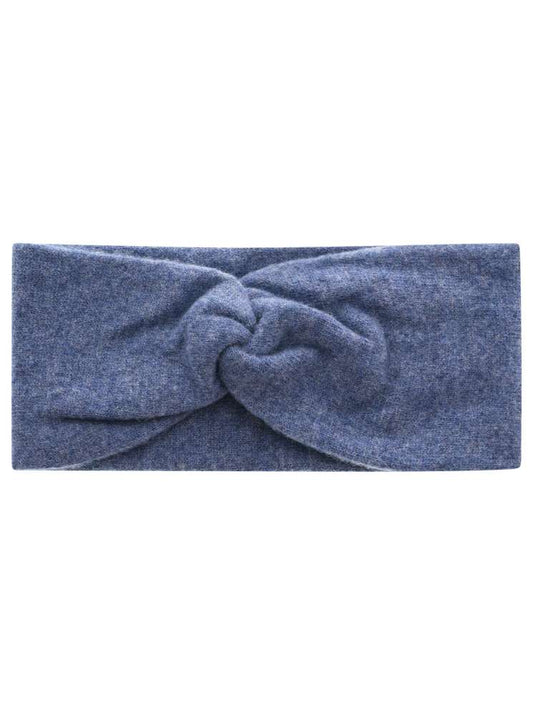 💕 Zwillingsherz Stirnband 100 % Cashmere "Knoten" Kaschmir Jeansblau