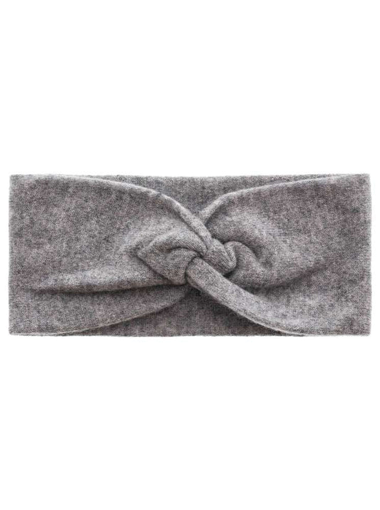 💕 Zwillingsherz Stirnband 100 % Cashmere "Knoten" Mittelgrau