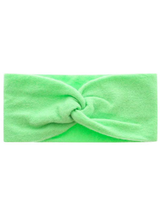 💕 Zwillingsherz Stirnband 100 % Cashmere "Knoten" Kaschmir Neongrün NEU