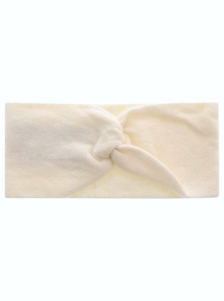 💕 Zwillingsherz Stirnband 100 % Cashmere "Knoten" Kaschmir Weiß