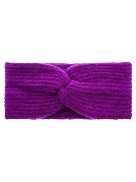 💕 Zwillingsherz Stirnband 100 % Cashmere "Rippen" Kaschmir Mittellila