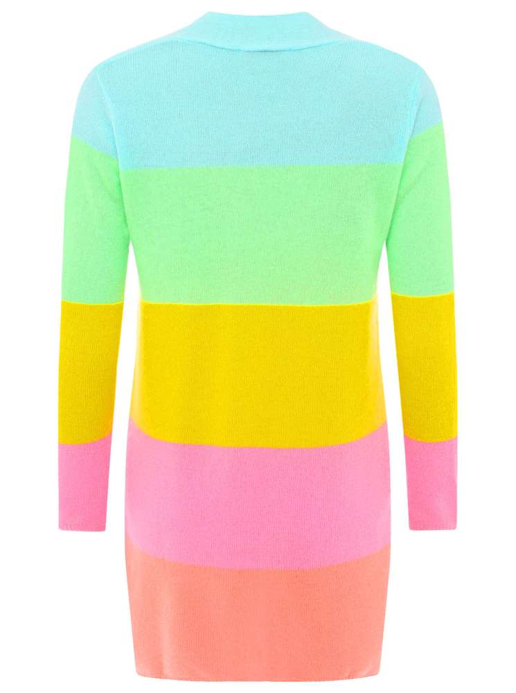 💕Zwillingsherz Strickjacke "Streifen" 100 % Kaschmir Loose Knit Bunt