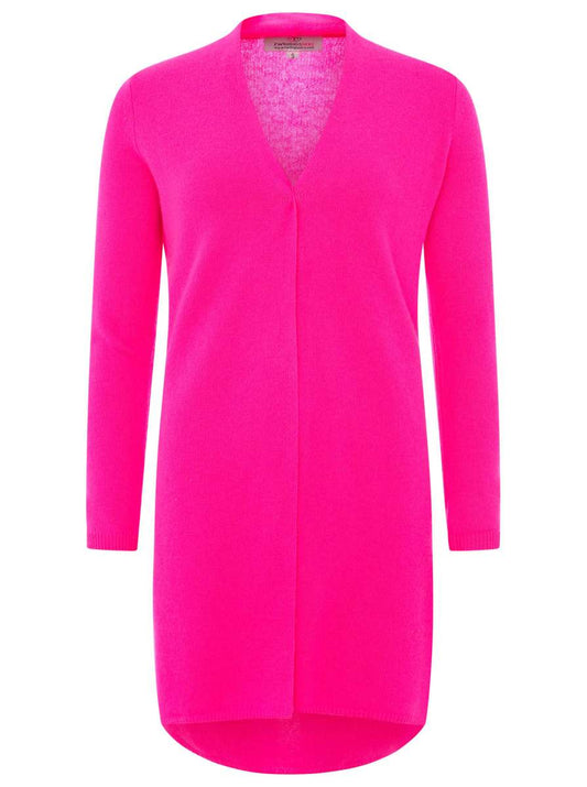 💕Zwillingsherz Strickjacke "Uni" Lang 100 % Kaschmir Loose Knit Neonpink