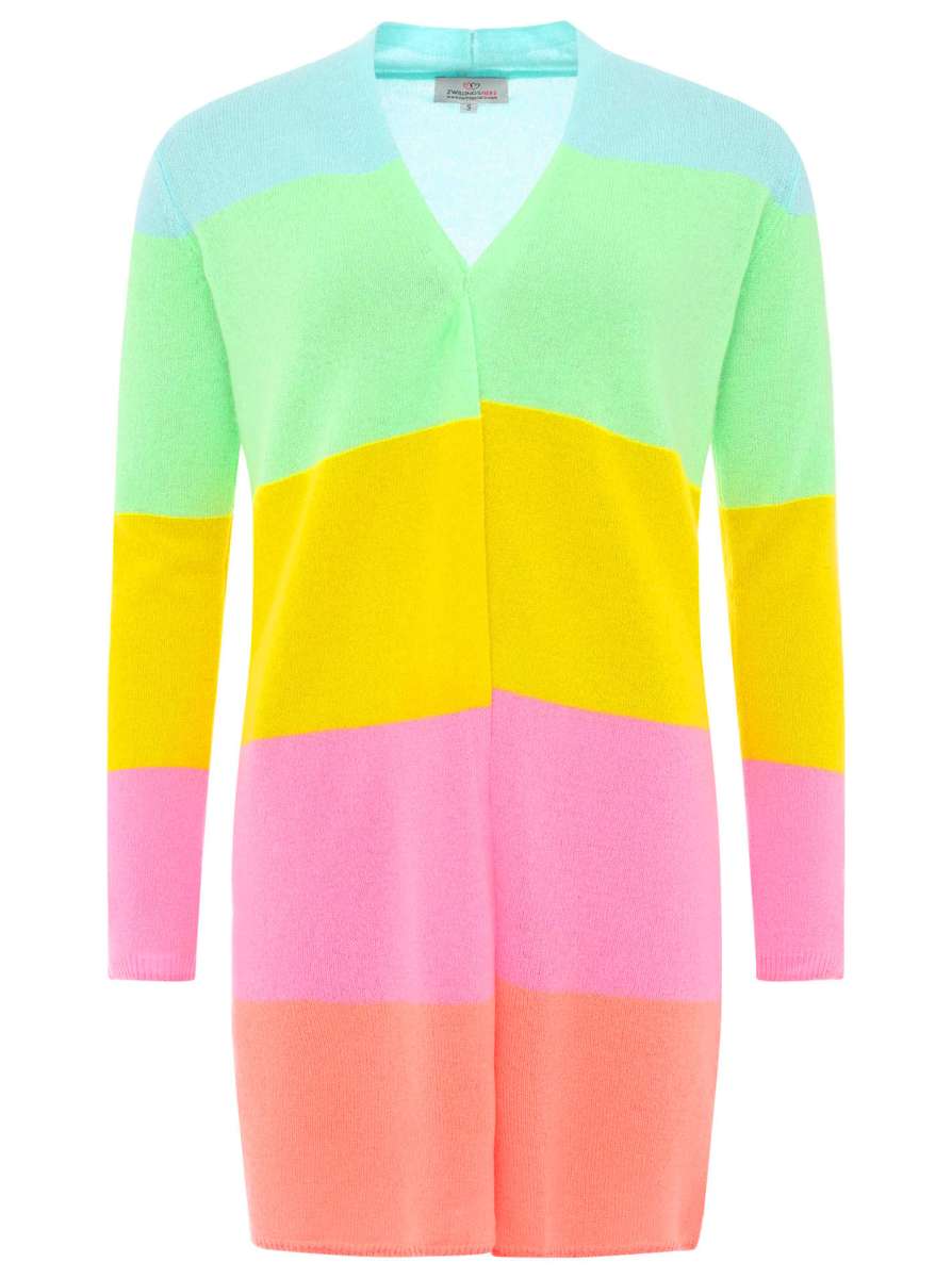 💕Zwillingsherz Strickjacke "Streifen" 100 % Kaschmir Loose Knit Bunt