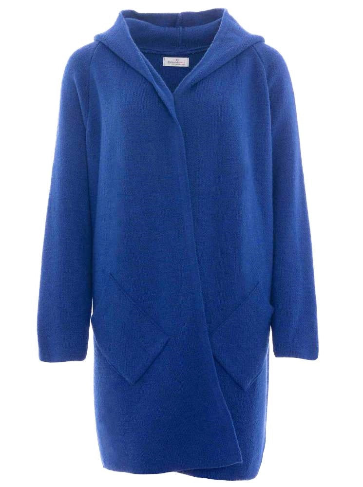💕 Zwillingsherz Strickjacke "Annabell" Royalblau Strickmantel offen
