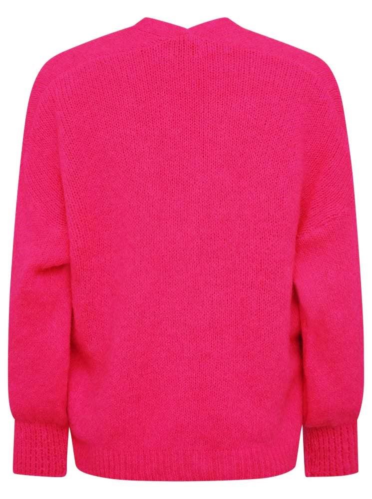 💕 Zwillingsherz Strickjacke kurz "Mailand" Wolle Neonpink