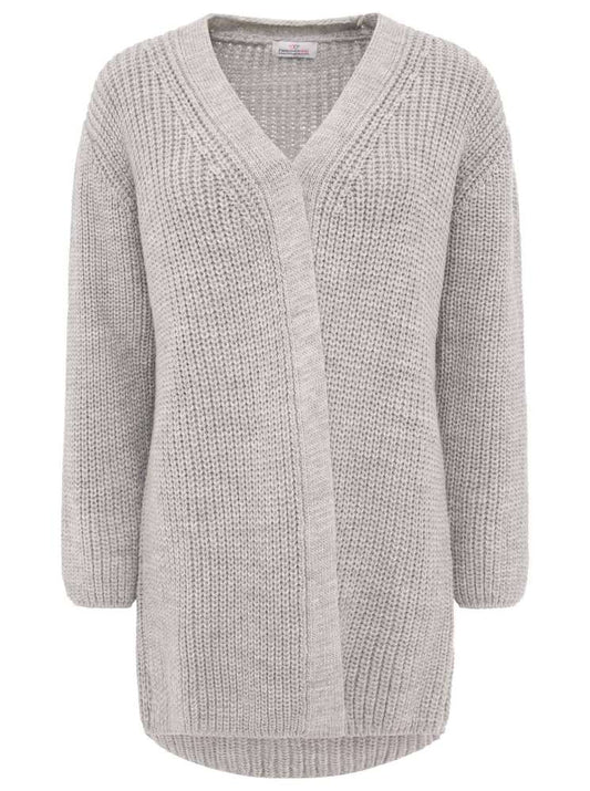 💕 Zwillingsherz Maxi Grobstrickjacke "Uni" Grau