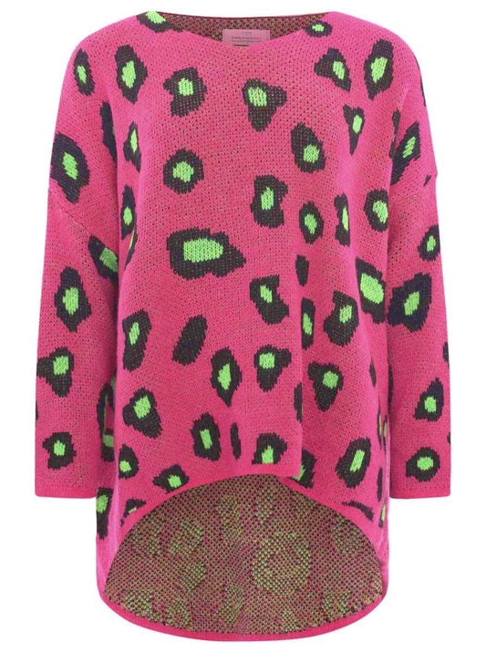 💕 Zwillingsherz Pullover Pulli Oversize "Neon & Leo" Pink