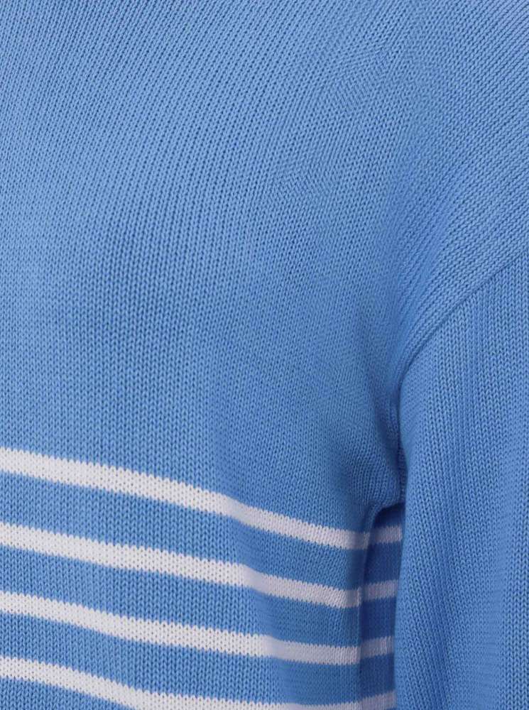 💕 Zwillingsherz Pullover Pulli "Streifen" 100 % Baumwolle Hellblau Weiß