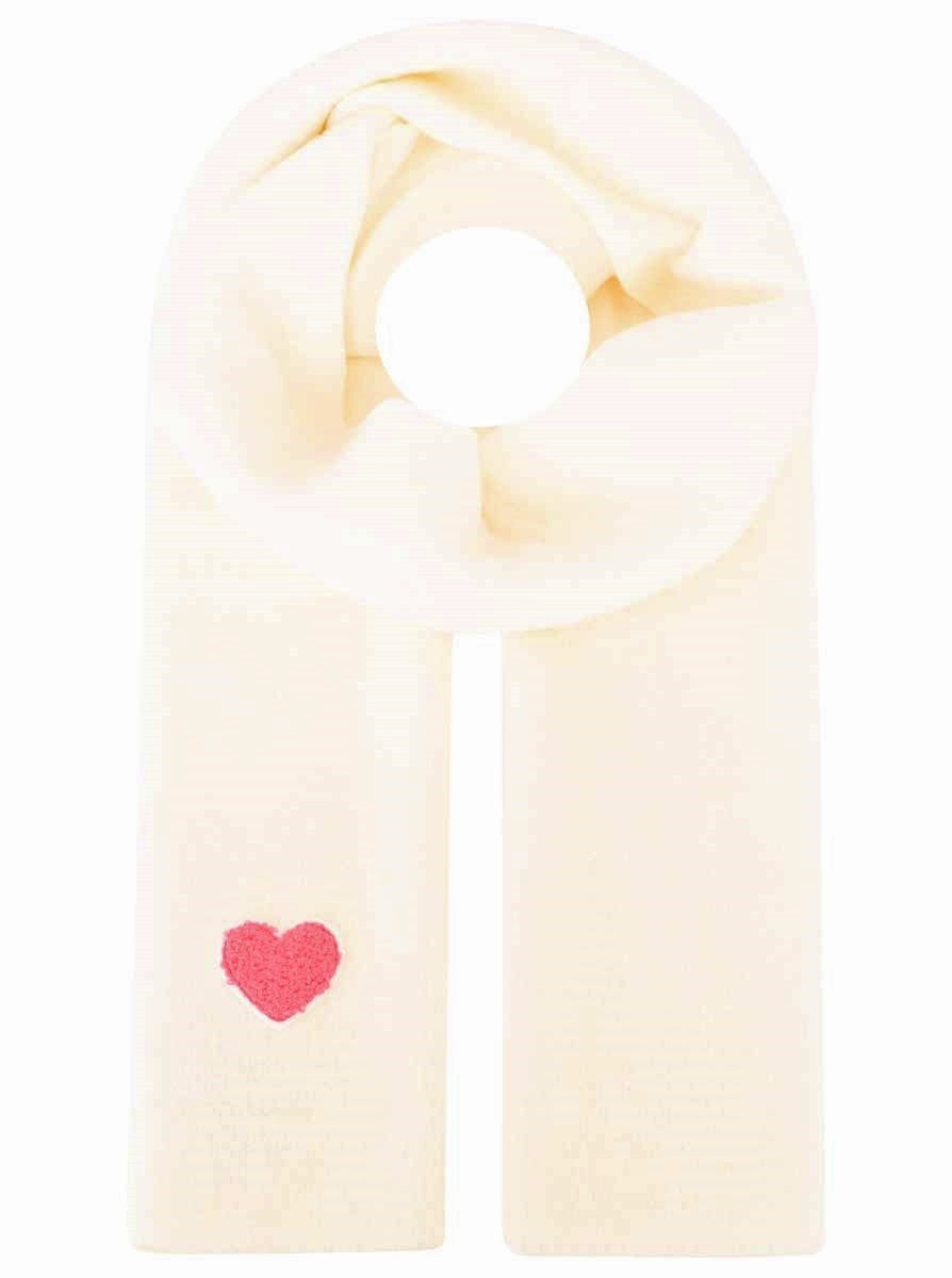 💕 Zwillingsherz Schal Strickschal Wollmix "Uni & Herz" Weiß