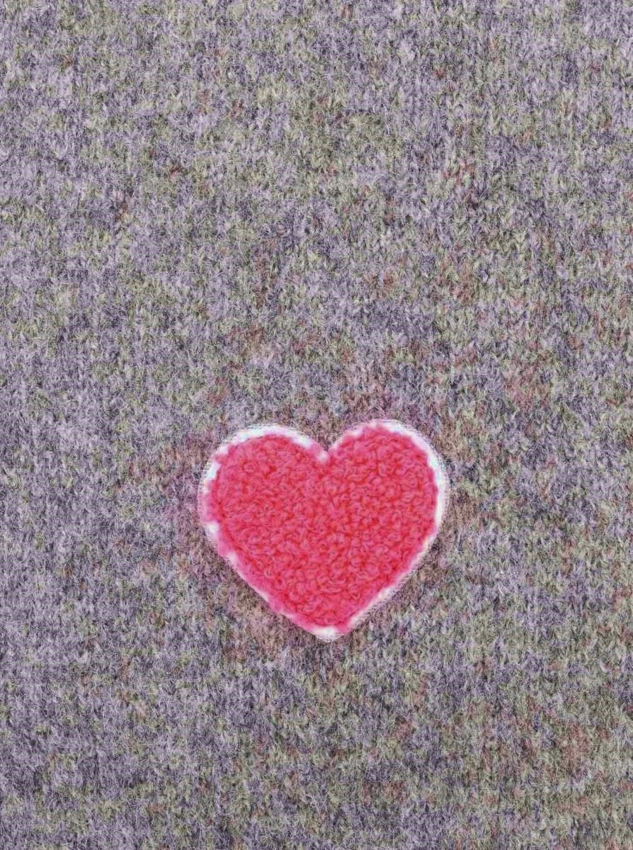 💕 Zwillingsherz Schal Strickschal Wollmix "Uni & Herz" Hellgrau