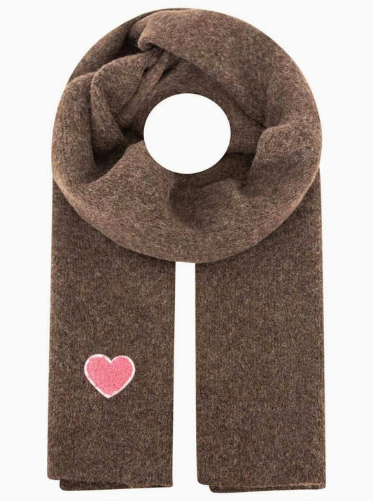 💕 Zwillingsherz Schal Strickschal Wollmix "Uni & Herz" Taupe