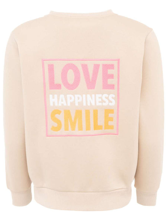 💕 Zwillingsherz Sweatbomberjacke "Love Happiness" Beige