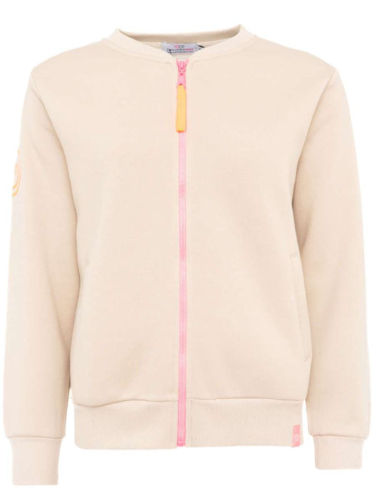💕 Zwillingsherz Sweatbomberjacke "Smile Regenbogen" Beige