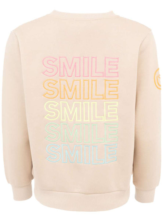 💕 Zwillingsherz Sweatbomberjacke "Smile Regenbogen" Beige