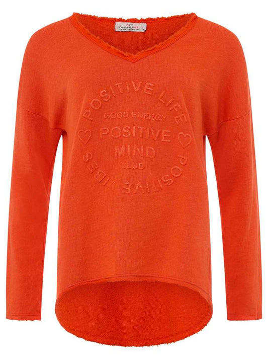 💕 Zwillingsherz Pullover Pulli "Elisabeth" Baumwolle Orange