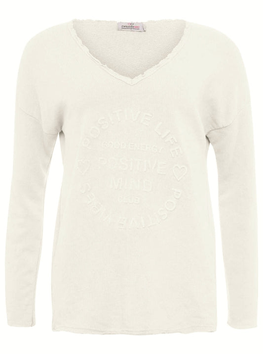 💕 Zwillingsherz Pullover Pulli "Elisabeth" Baumwolle Creme