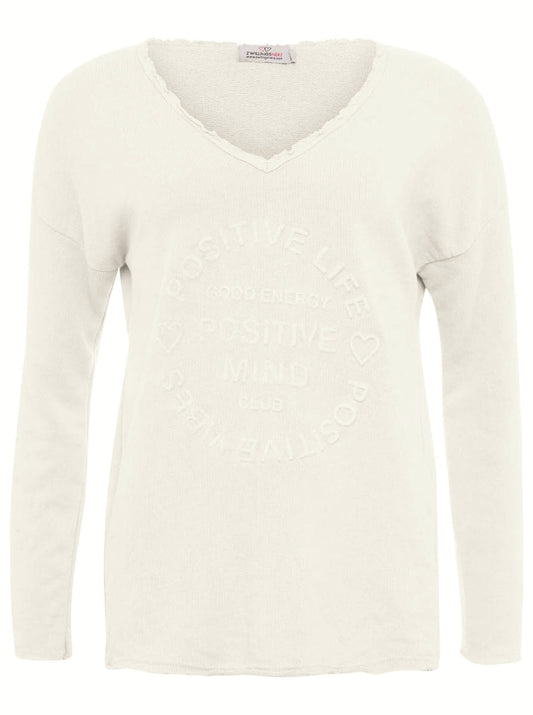 💕 Zwillingsherz Pullover Pulli "Elisabeth" Baumwolle Creme