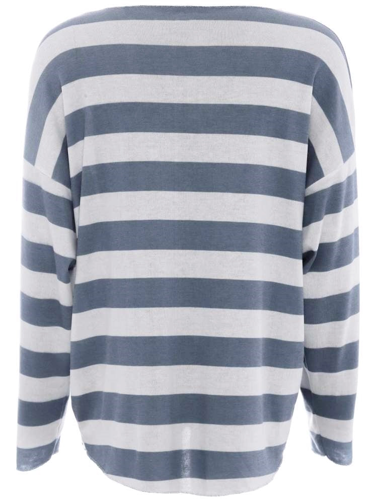 💕 Zwillingsherz Shirt "Yuna" Viskose Weiß Jeansblau