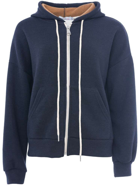 💕 Zwillingsherz Zip Sweatjacke Double Face "Uni & Tasche" Sweater Navy