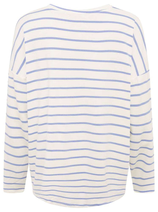 💕 Zwillingsherz Sweatshirt "Kleine Streifen" Sweater V-Neck Blau