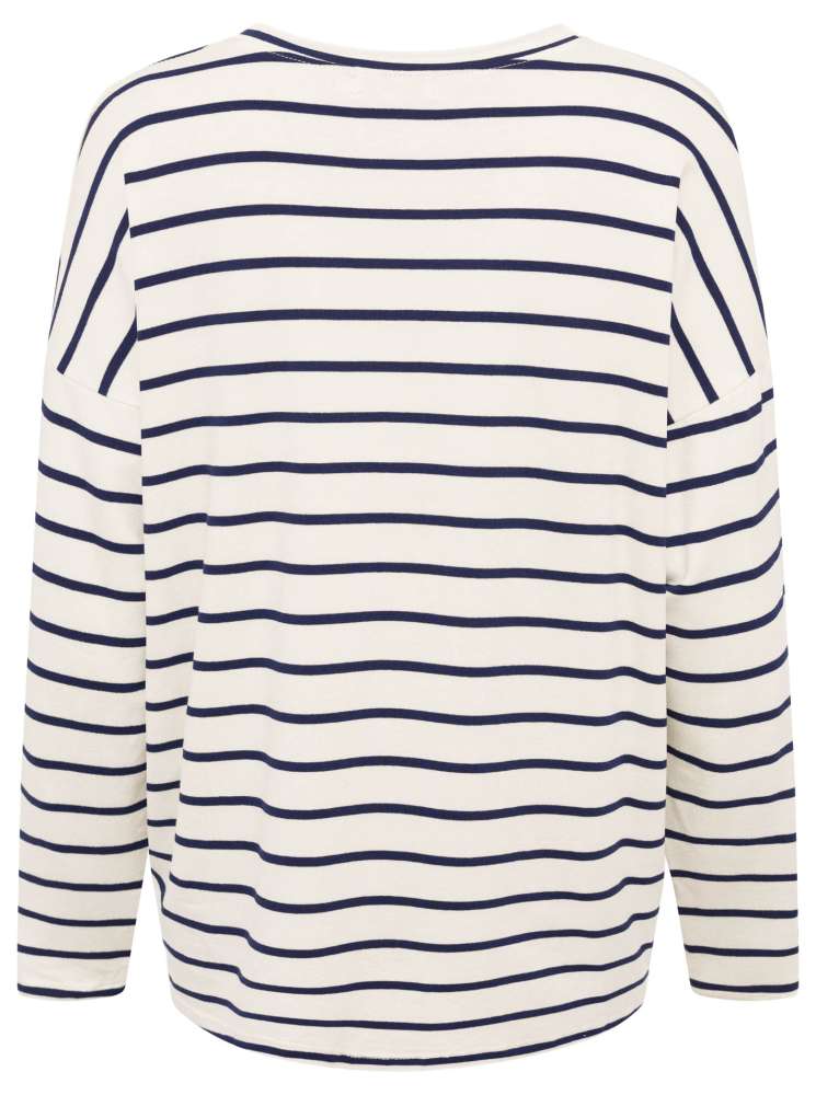 💕 Zwillingsherz Sweatshirt "Kleine Streifen" Sweater V-Neck Navy