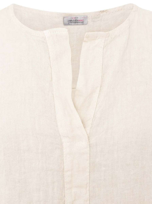 💕 Zwillingsherz 100 % Leinen Top "Classic" Beige
