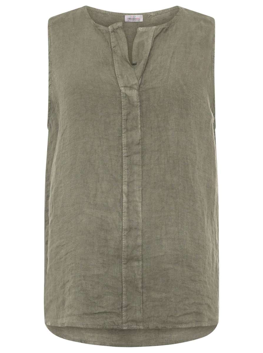 💕 Zwillingsherz 100 % Leinen Top "Classic" Khaki