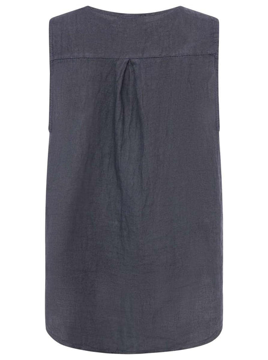 💕 Zwillingsherz 100 % Leinen Top "Classic" Navy