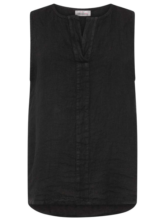 💕 Zwillingsherz 100 % Leinen Top "Classic" Schwarz