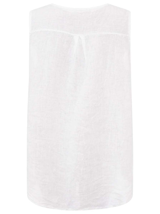 💕 Zwillingsherz 100 % Leinen Top "Classic" Weiß