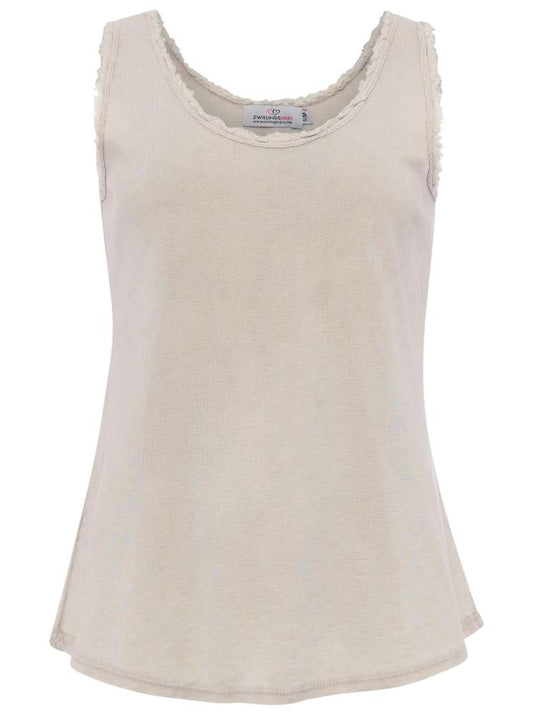 💕 Zwillingsherz Top "Basic" Tanktop Beige