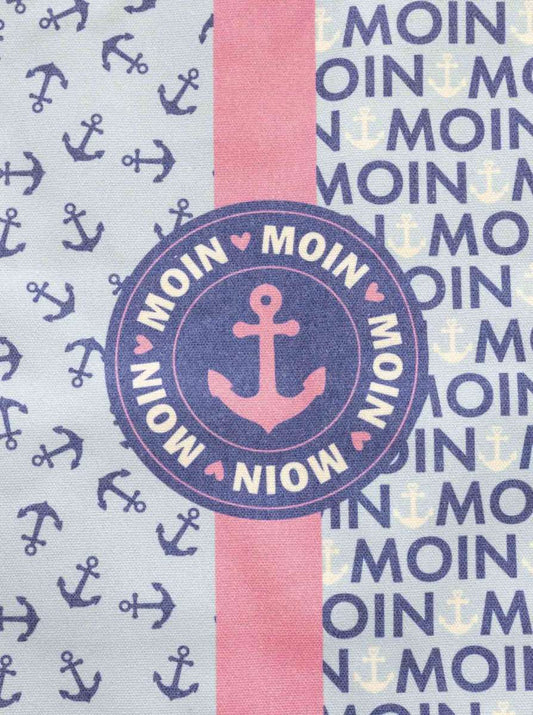 💕 Zwillingsherz Tasche Shopper "Moin" Tote bag Hellblau