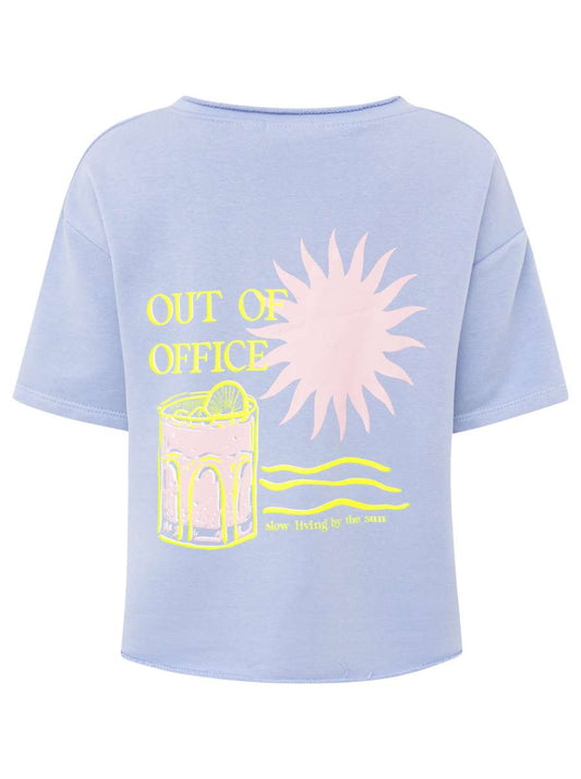 💕 Zwillingsherz Shirt "Out of Office" Baumwolle Jeansblau