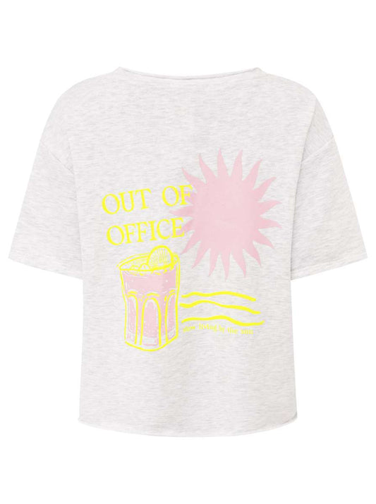 💕 Zwillingsherz Shirt "Out of Office" Baumwolle Hellgrau